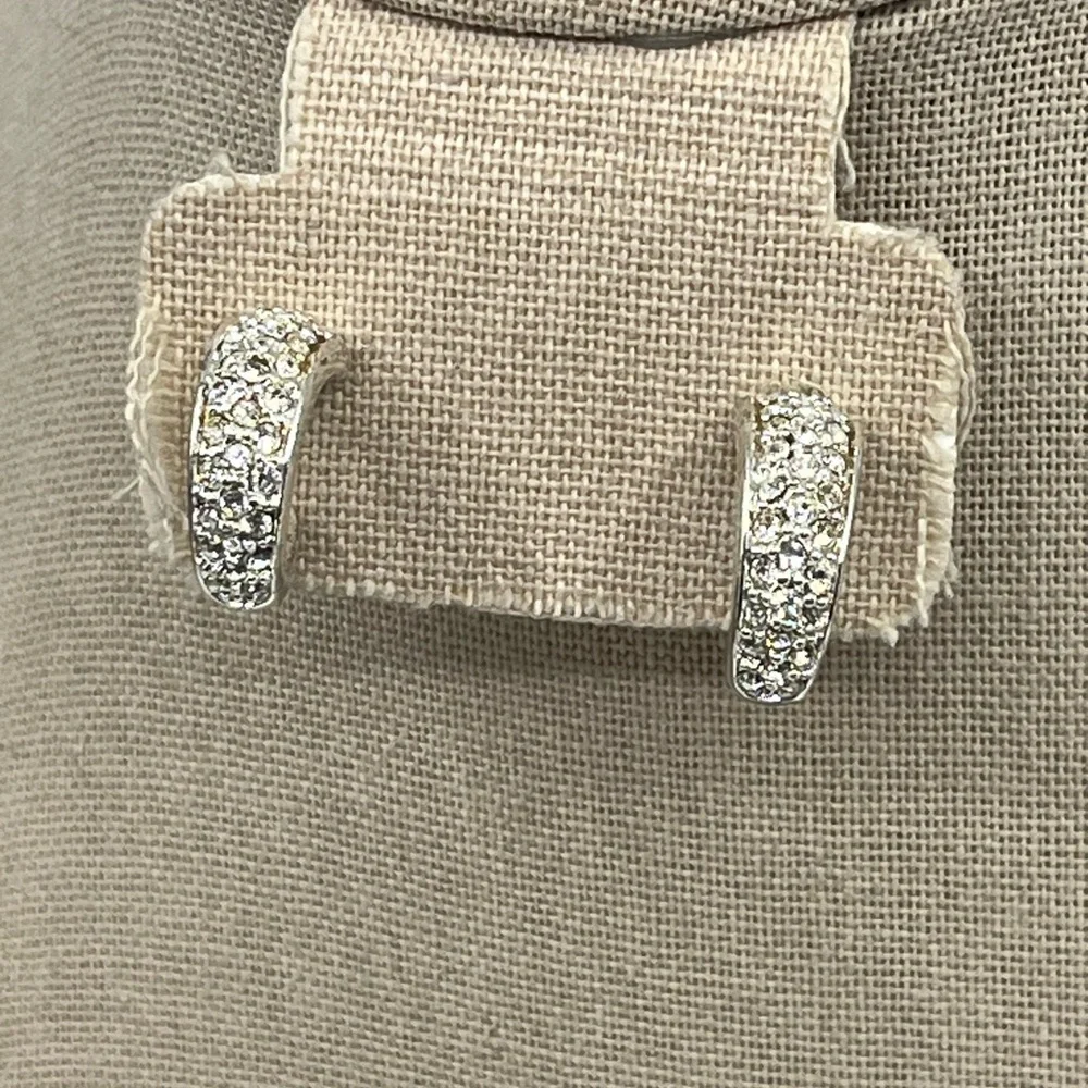 Vintage QVC Necklace & Earring Set – Silver-Tone with Crystal / CZ Accents